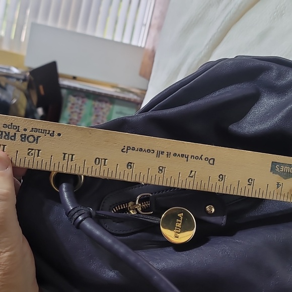 AUTHENTIC FURLA PURPLE LEATHER SHOULDER BAG GUC - Picture 16 of 17